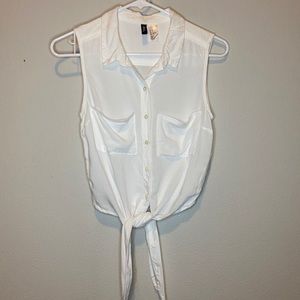 H&M Crop Tie Button Up Tank